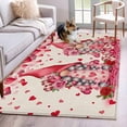 thumbnail image 1 of Area Rugs 2.7'x5', Valentine's Day Carpet for Living Room Bedroom Dining Room, Pink Gnomes Love Roses Romantic Beige Throw Kitchen Rugs Non Slip Washable Rectangle Indoor Outdoor Rugs, 1 of 8