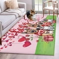 thumbnail image 1 of Area Rugs 2.7'x5', Valentine's Day Carpet for Living Room Bedroom Dining Room, Watercolor Funny Dogs Love Roses Spring Pink Throw Kitchen Rugs Non Slip Washable Rectangle Indoor Outdoor Rugs, 1 of 8