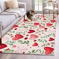 thumbnail image 1 of Area Rugs 2.7'x5', Valentines Carpet for Living Room Bedroom Dining Room, Pink Red Love Heart Green Botanical Spring Throw Kitchen Rugs Non Slip Washable Rectangle Indoor Outdoor Rugs, 1 of 8