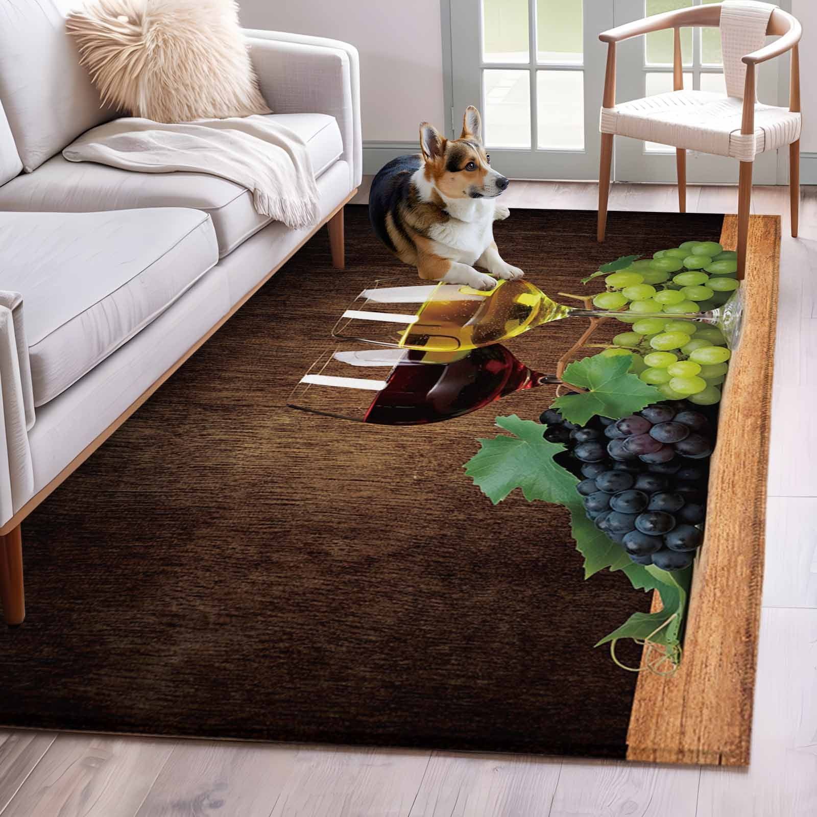 Area Rugs 2.7'x5', Wine Carpet for Living Room Bedroom Dining Room ...