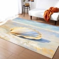 thumbnail image 1 of Area Rugs 2.7x5 Ft Ocean Shells Summer Beach Coastal Retro Non-Slip Washable Rug Indoor Rug Floor Mats Non Shedding Carpet for Living Room Bedroom Dining Room Home Decor, 1 of 8