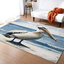 Area Rugs 2.7x5 Ft Pelican Ocean Modern Bird Non-Slip Washable Rug Indoor Rug Floor Mats Non Shedding Carpet for Living Room Bedroom Dining Room Home Decor