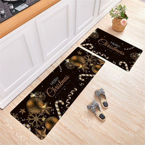 Area Rugs,2 Piece Non Slip Kitchen Mat Runner Rug Set Doormat Merry Christmas Snowman Door Mats Rubber Backing Carpet Indoor Floor Mat