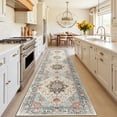 thumbnail image 1 of NewBuros Area Rugs 2'x10' Non-Slip Washable, Floral Vintage Distress Print Pattern Low Pile Soft Indoor Runner Rugs for Hallway Kitchen Bedroom, Beige Colorful, 1 of 11