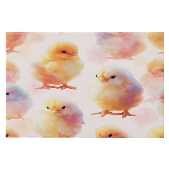 Area Rugs 23.62"x35.43" Soft Non-Slip Door Mat Machine Washable Entryway Rug for Bedroom Kitchen Cute Baby Chicks