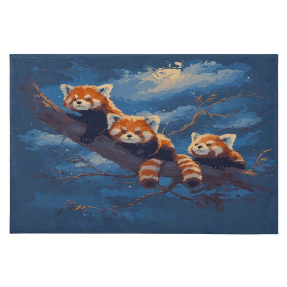 Area Rugs 23.62"x35.43" Soft Non-Slip Door Mat Machine Washable Entryway Rug for Bedroom Kitchen Cute Red Panda