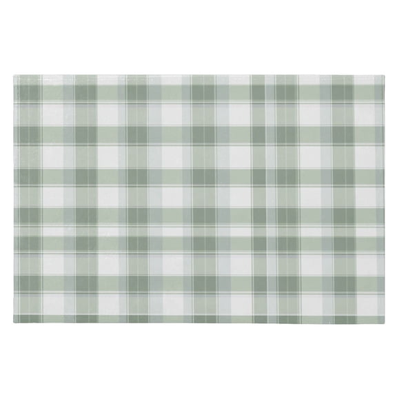 Area Rugs 23.62"x35.43" Soft Non-Slip Door Mat Machine Washable Entryway Rug for Bedroom Kitchen Gray and Green Plaid