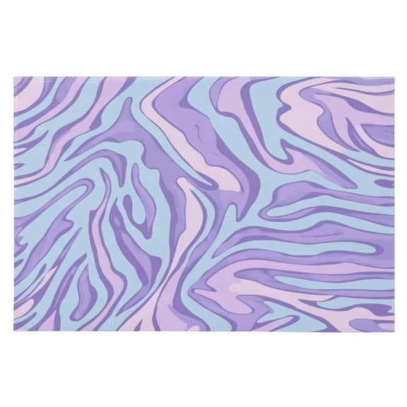 Area Rugs 23.62"x35.43" Soft Non-Slip Door Mat Machine Washable Entryway Rug for Bedroom Kitchen Lavender Zebra Print