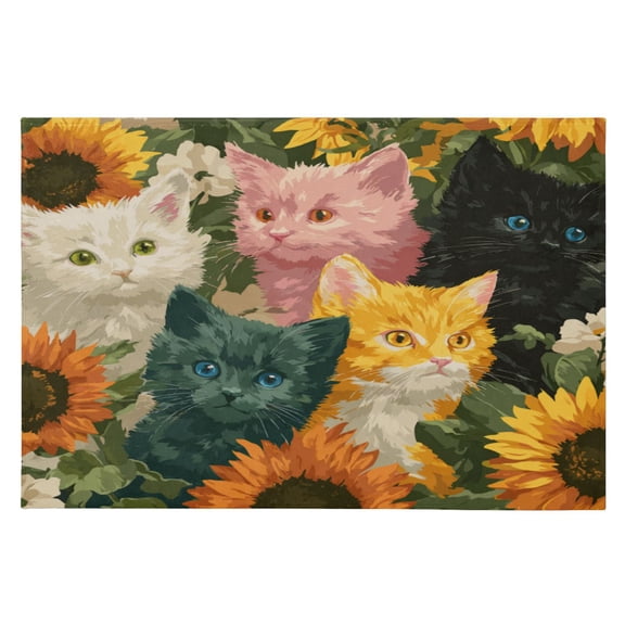 Area Rugs 23.62"x35.43" Soft Non-Slip Door Mat Machine Washable Entryway Rug for Bedroom Kitchen Various Colors Cat