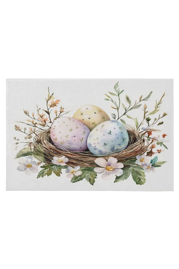 Area Rugs 23.62"x35.43" Soft Non-Slip Door Mat Machine Washable Entryway Rug for Bedroom Kitchen Watercolor Easter Eggs
