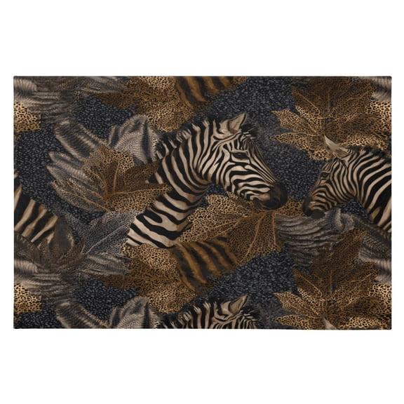 Area Rugs 23.62"x35.43" Soft Non-Slip Door Mat Machine Washable Entryway Rug for Bedroom Kitchen Zebra Print