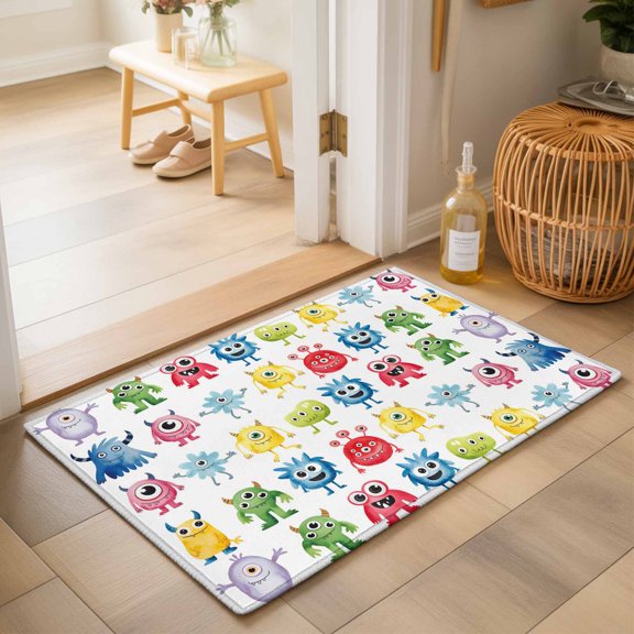 Area Rugs 2x3,Abstract Cartoon Monsters Non Slip Washable Rug Indoor Carpet Soft Floor Rugs for Home Living Room Bedroom Dining Room Office