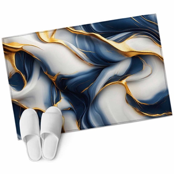 Area Rugs 2x3,Abstract Marble Dark Blue Gradient Non Slip Washable Rug Indoor Carpet Soft Floor Rugs for Home Living Room Bedroom Dining Room Office