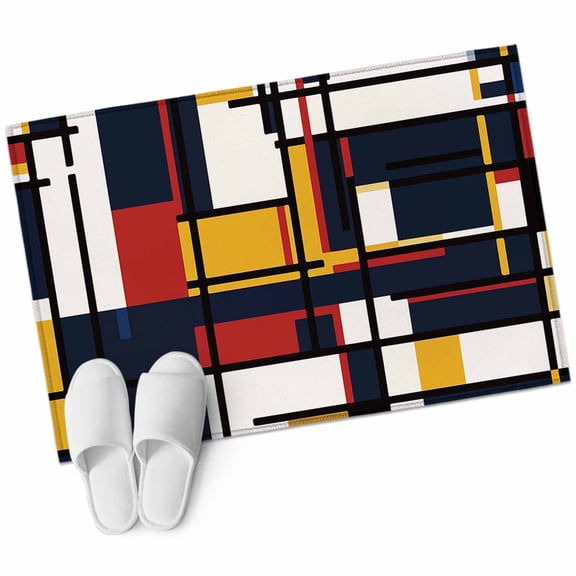 Area Rugs 2x3,Abstract Mondrian Color Block Non Slip Washable Rug Indoor Carpet Soft Floor Rugs for Home Living Room Bedroom Dining Room Office