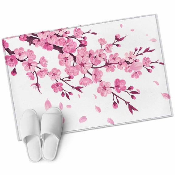 Area Rugs 2x3,Abstract Pink Cherry Blossom Flower on White Non Slip Washable Rug Indoor Carpet Soft Floor Rugs for Home Living Room Bedroom Dining Room Office