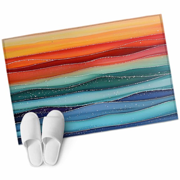Area Rugs 2x3,Abstract Rainbow Wave Marble Texture Non Slip Washable Rug Indoor Carpet Soft Floor Rugs for Home Living Room Bedroom Dining Room Office