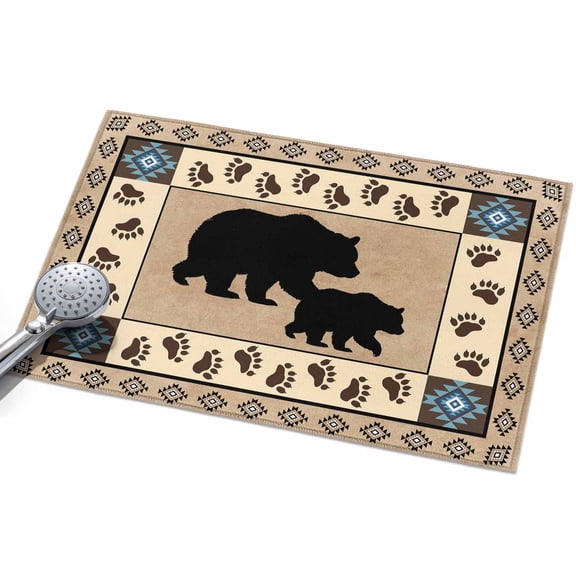 Area Rugs 2x3,Autumn Black Bear Footprints Non Slip Washable Rug Indoor Carpet Soft Floor Rugs for Home Living Room Bedroom Dining Room Office