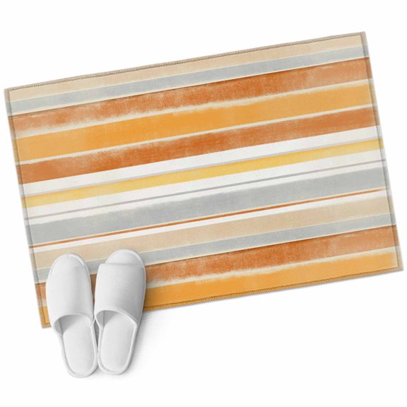 Area Rugs 2x3,Autumn Orange Gray Stripes Gradient Art Non Slip Washable Rug Indoor Carpet Soft Floor Rugs for Home Living Room Bedroom Dining Room Office
