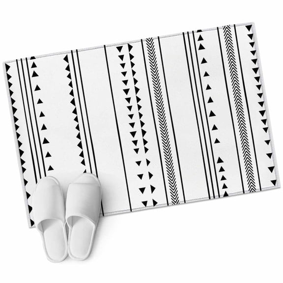 Area Rugs 2x3,Black White Stripes Triangles Boho Style Non Slip Washable Rug Indoor Carpet Soft Floor Rugs for Home Living Room Bedroom Dining Room Office