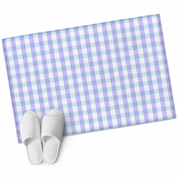 Area Rugs 2x3,Blue Gingham Check Non Slip Washable Rug Indoor Carpet Soft Floor Rugs for Home Living Room Bedroom Dining Room Office