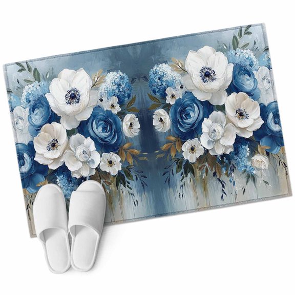 Area Rugs 2x3,Blue Hydrangeas Floral Art Non Slip Washable Rug Indoor Carpet Soft Floor Rugs for Home Living Room Bedroom Dining Room Office