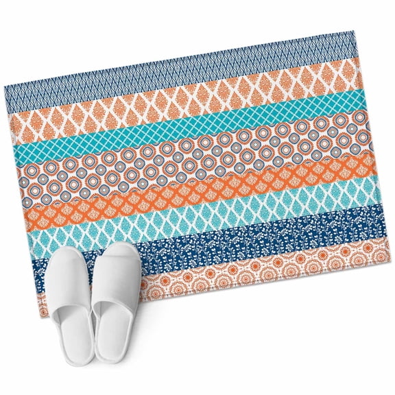 Area Rugs 2x3,Boho Orange Abstract Geometric Non Slip Washable Rug Indoor Carpet Soft Floor Rugs for Home Living Room Bedroom Dining Room Office