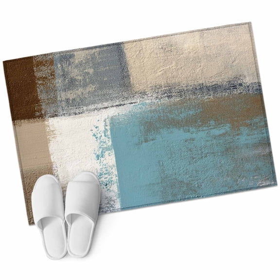 Area Rugs 2x3, Brown Blue Mottled Texture Non Slip Washable Rug Indoor Carpet Soft Floor Rugs for Home Living Room Bedroom Dining Room Office