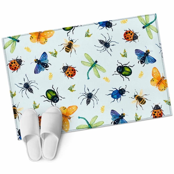 Area Rugs 2x3, Butterfly Dragonfly Spiders Ladybirds Non Slip Washable Rug Indoor Carpet Soft Floor Rugs for Home Living Room Bedroom Dining Room Office