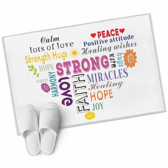 Area Rugs 2x3,Colorful Inspirational Quotes with Love Heart Non Slip Washable Rug Indoor Carpet Soft Floor Rugs for Home Living Room Bedroom Dining Room Office