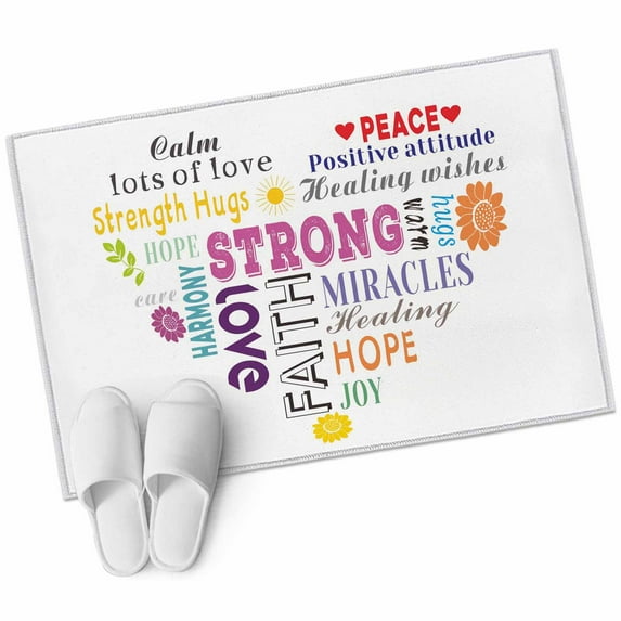 Area Rugs 2x3,Colorful Inspirational Quotes with Love Heart Non Slip Washable Rug Indoor Carpet Soft Floor Rugs for Home Living Room Bedroom Dining Room Office