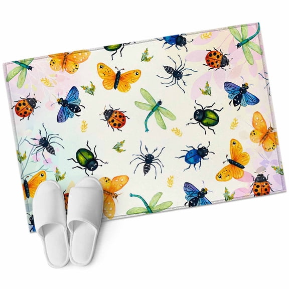 Area Rugs 2x3, Dragonflies Spiders Butterfly Non Slip Washable Rug Indoor Carpet Soft Floor Rugs for Home Living Room Bedroom Dining Room Office