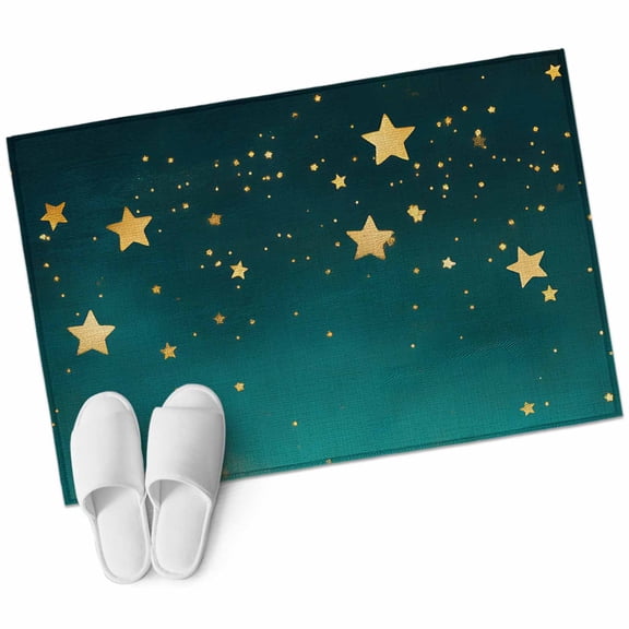 Area Rugs 2x3,Dream Yellow Star on Teal Blue Non Slip Washable Rug Indoor Carpet Soft Floor Rugs for Home Living Room Bedroom Dining Room Office