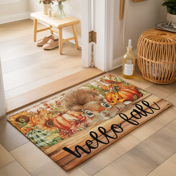 Area Rugs 2x3,Fall Thanksgiving Pumpkins Sunflower Non Slip Washable Rug Indoor Carpet Soft Floor Rugs for Home Living Room Bedroom Dining Room Office
