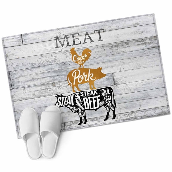 Area Rugs 2x3, Farm Animal Meat Non Slip Washable Rug Indoor Carpet Soft Floor Rugs for Home Living Room Bedroom Dining Room Office