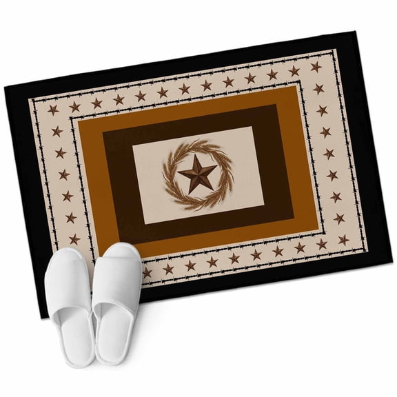 Area Rugs 2x3, Farm Retro Western Star Wheat Non Slip Washable Rug Indoor Carpet Soft Floor Rugs for Home Living Room Bedroom Dining Room Office