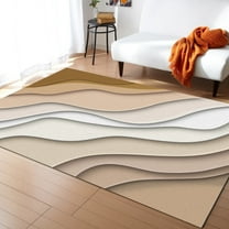 Area Rugs 2x3 Ft Modern Abstract Geometric Beige Gradient Non-Slip Washable Rug Indoor Rug Floor Mats Non Shedding Carpet for Living Room Bedroom Dining Room Home Decor