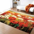 thumbnail image 1 of Area Rugs 2x3 Ft Retro Floral Red White Poppy Flower Field Sky Oil Painting Non-Slip Washable Rug Indoor Rug Floor Mats Non Shedding Carpet for Living Room Bedroom Dining Room Home Decor, 1 of 8