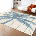 thumbnail image 1 of Area Rugs 2x3 Ft Summer Palm Tree Beach Tropical Retro Blue Beige Wood Grain Non-Slip Washable Rug Indoor Rug Floor Mats Non Shedding Carpet for Living Room Bedroom Dining Room Home Decor, 1 of 8
