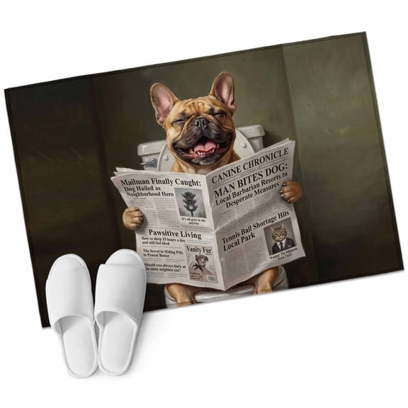 Area Rugs 2x3, Funny Bulldog Reading Newspaper Non Slip Washable Rug Indoor Carpet Soft Floor Rugs for Home Living Room Bedroom Dining Room Office