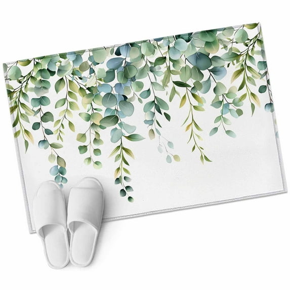 Area Rugs 2x3,Gradient Green Eucalyptus Leaves Non Slip Washable Rug Indoor Carpet Soft Floor Rugs for Home Living Room Bedroom Dining Room Office