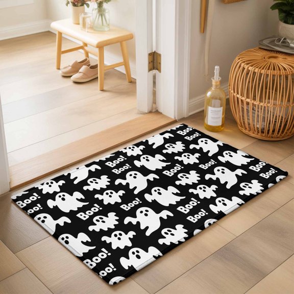 Area Rugs 2x3,Halloween Ghost Boo Text Non Slip Washable Rug Indoor Carpet Soft Floor Rugs for Home Living Room Bedroom Dining Room Office