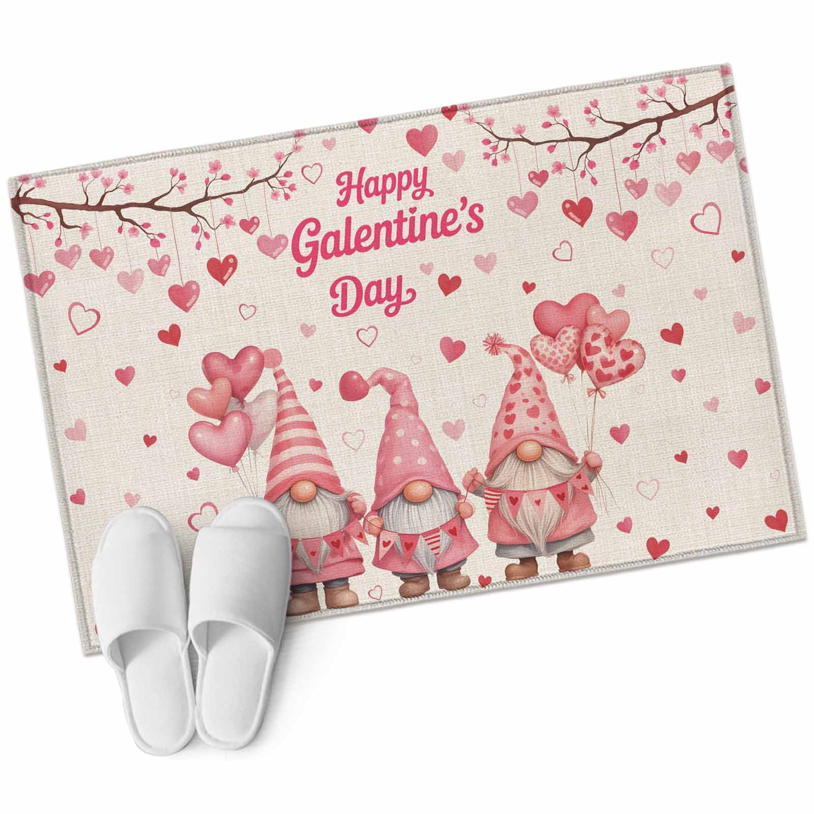 Area Rugs 2x3, Happy Dwarf Pink Love Hearts Linen Non Slip Washable Rug ...