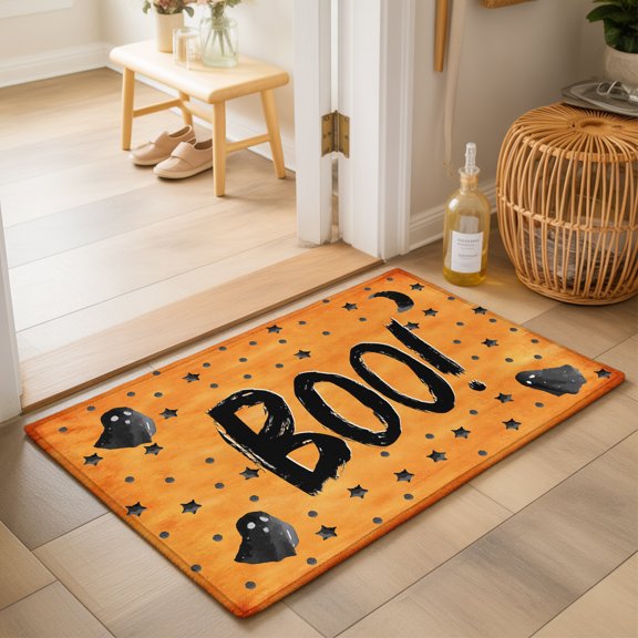 Area Rugs 2x3,Happy Halloween Horror Ghost Moon Stars Non Slip Washable Rug Indoor Carpet Soft Floor Rugs for Home Living Room Bedroom Dining Room Office