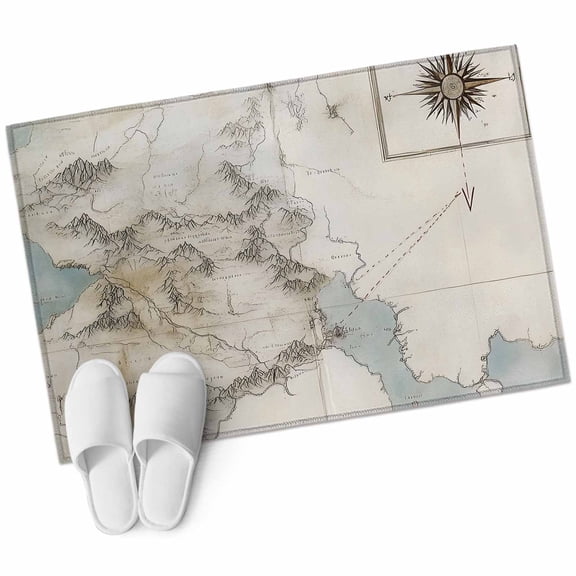 Area Rugs 2x3, Middle Earth Map on Retro Non Slip Washable Rug Indoor Carpet Soft Floor Rugs for Home Living Room Bedroom Dining Room Office