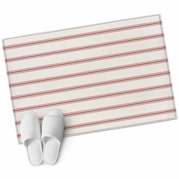 Area Rugs 2x3,Minimalist Art Red Stripe on Beige Non Slip Washable Rug Indoor Carpet Soft Floor Rugs for Home Living Room Bedroom Dining Room Office