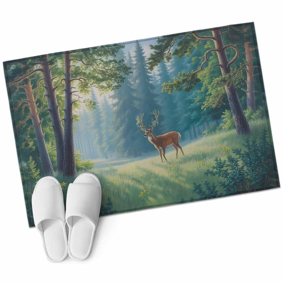 Area Rugs 2x3,Natural Forest Trees Wild Elk Non Slip Washable Rug Indoor Carpet Soft Floor Rugs for Home Living Room Bedroom Dining Room Office