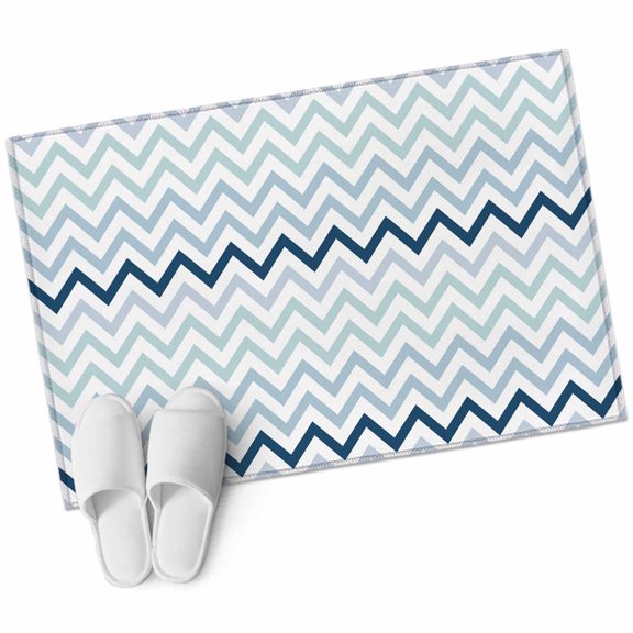 Area Rugs 2x3,Nautical Blue Herringbone Non Slip Washable Rug Indoor Carpet Soft Floor Rugs for Home Living Room Bedroom Dining Room Office