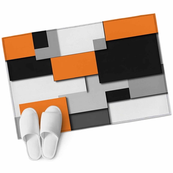 Area Rugs 2x3,Orange Color Block Abstract Geometric Non Slip Washable Rug Indoor Carpet Soft Floor Rugs for Home Living Room Bedroom Dining Room Office