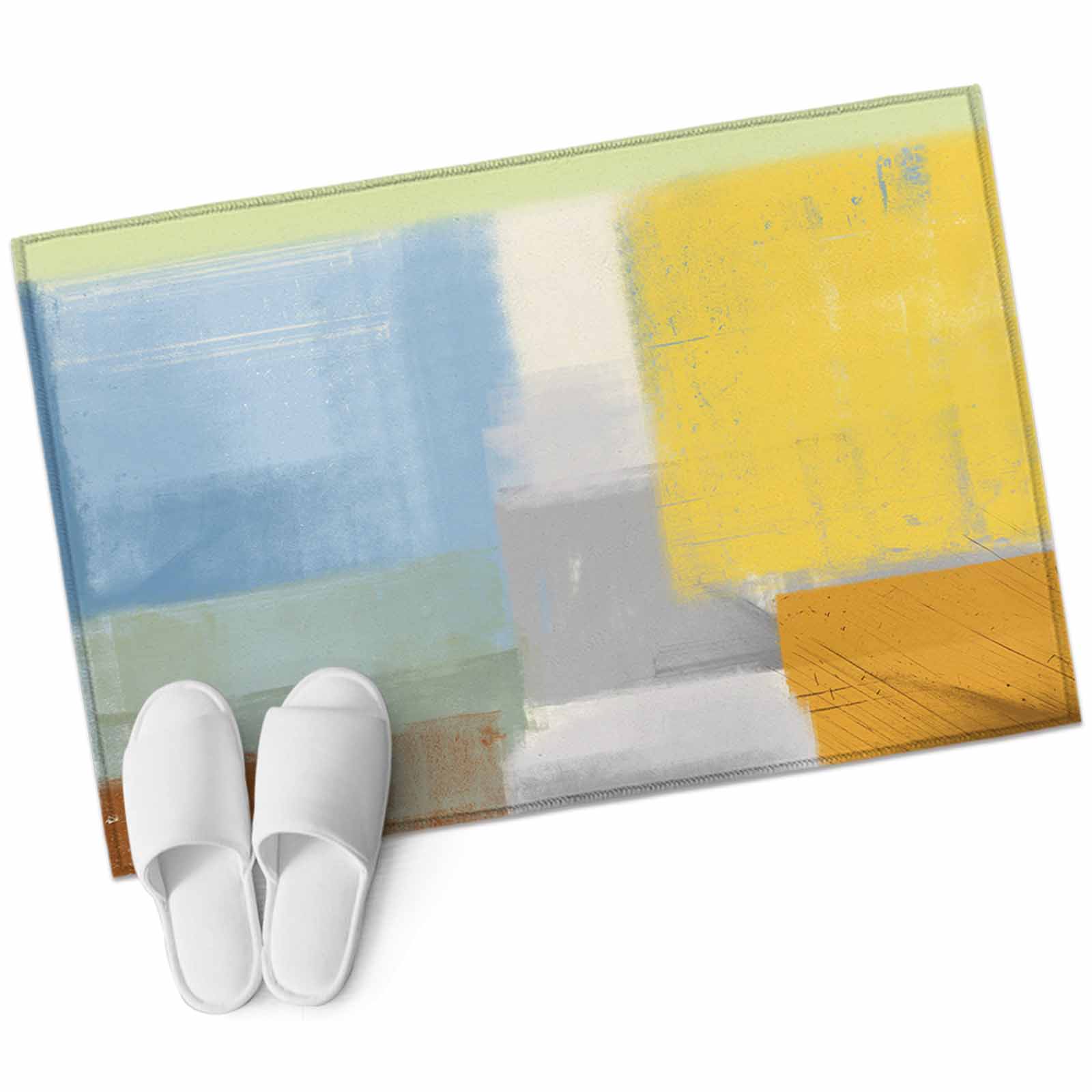 2x3 Rugs Color Blocks Area Rugs 2x3,Orange Color Block Watercolor Oil Painting Non Slip ...