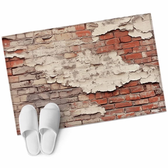 Area Rugs 2x3, Red Beige Brick Backdrop Old Cement Non Slip Washable Rug Indoor Carpet Soft Floor Rugs for Home Living Room Bedroom Dining Room Office